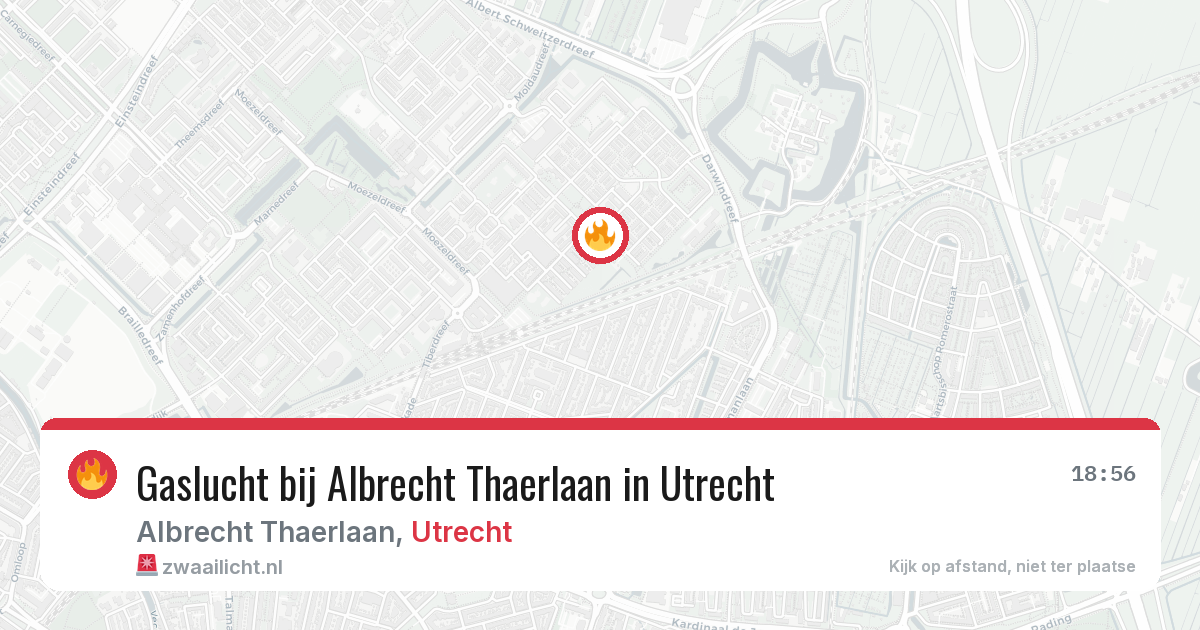Gaslucht bij Albrecht Thaerlaan in Utrecht — 11 jun 2026
