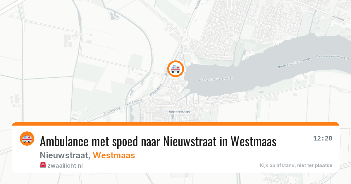 Ambulance met spoed naar Nieuwstraat in Westmaas — 2 jul 2026