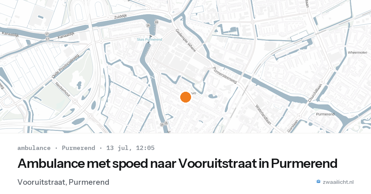 Ambulance met spoed naar Vooruitstraat in Purmerend — 13 jul 2026