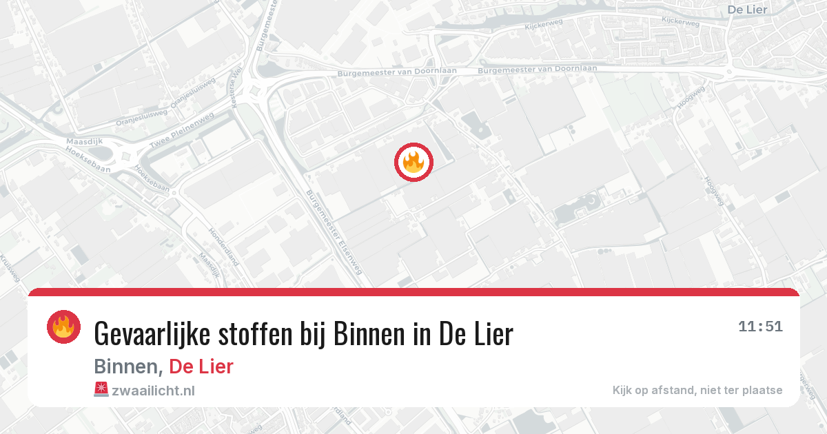 Gevaarlijke stoffen bij Binnen in De Lier — 19 mrt 2026
