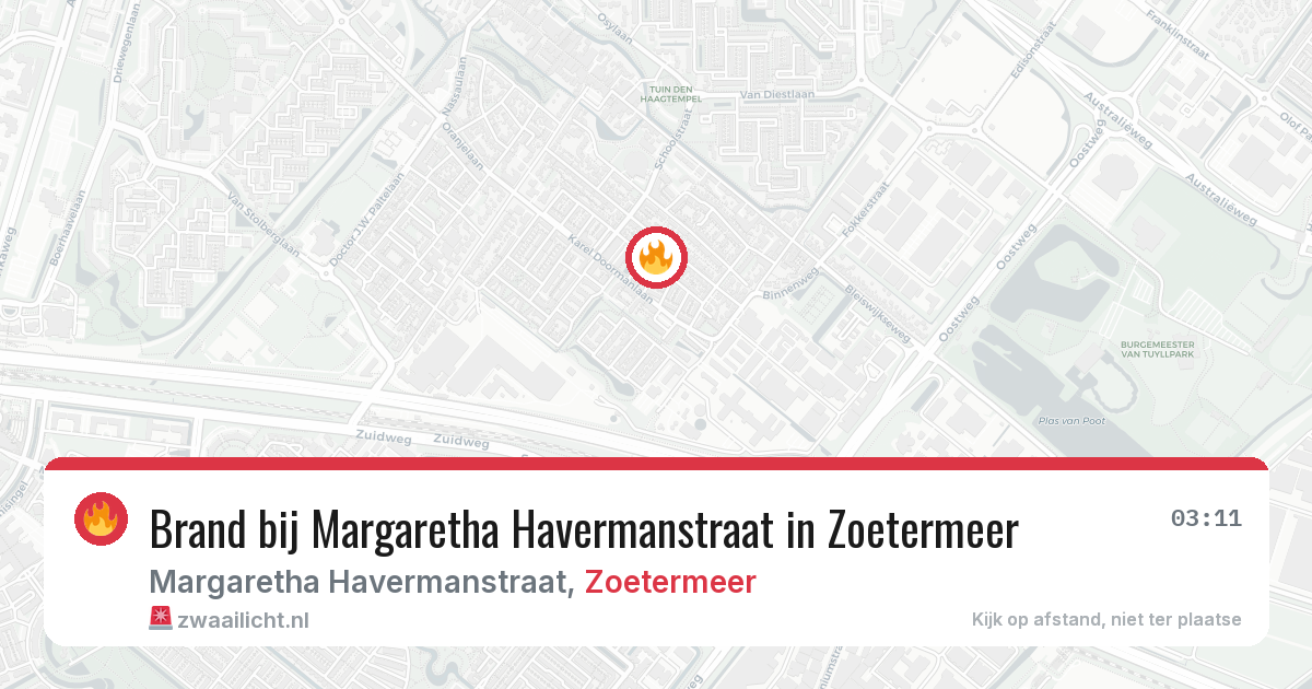 Brand bij Margaretha Havermanstraat in Zoetermeer — 12 jul 2026