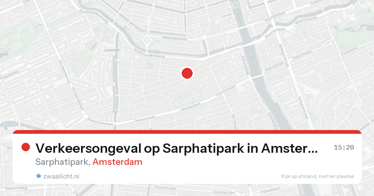 Verkeersongeval op Sarphatipark in Amsterdam — 30 jan 2026