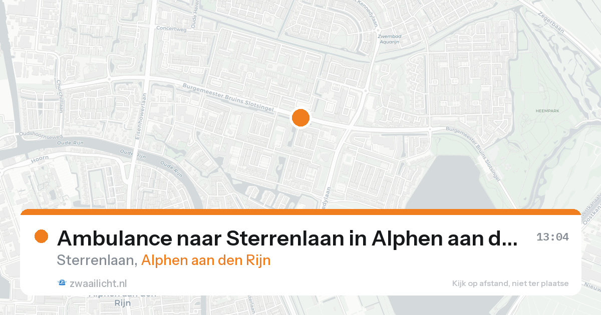 Ambulance naar Sterrenlaan in Alphen aan den Rijn — 26 jun 2026