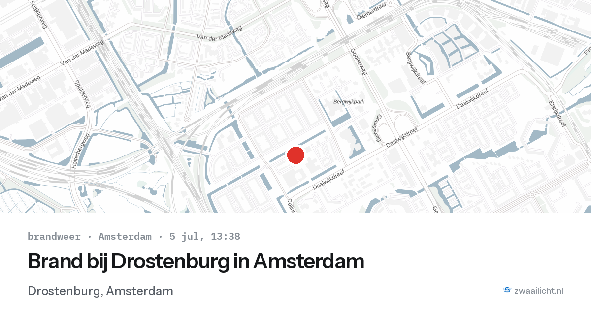 Brand bij Drostenburg in Amsterdam — 5 jul 2026