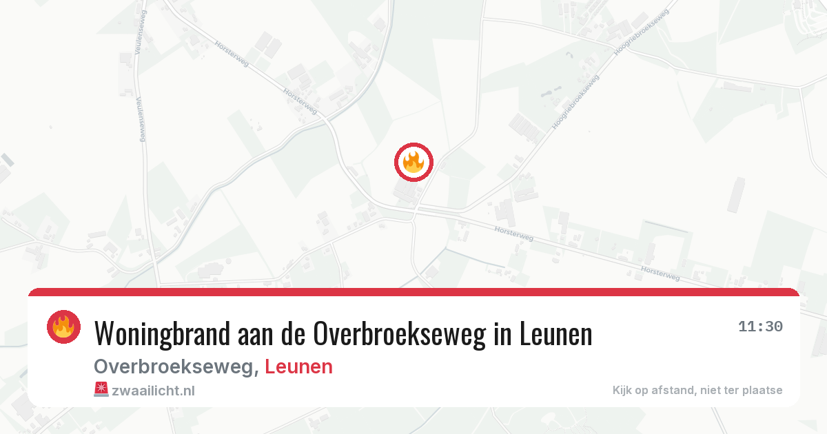 Woningbrand aan de Overbroekseweg in Leunen — 16 feb 2026