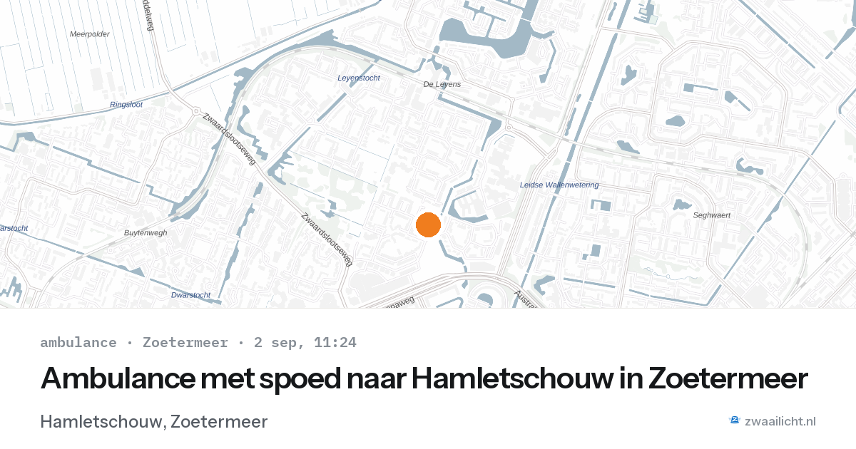 Ambulance met spoed naar Hamletschouw in Zoetermeer — 2 sep 2026