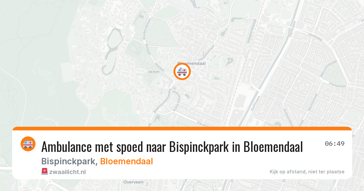 Ambulance met spoed naar Bispinckpark in Bloemendaal — 15 mei 2026