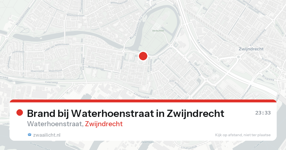 Brand bij Waterhoenstraat in Zwijndrecht — 15 aug 2026