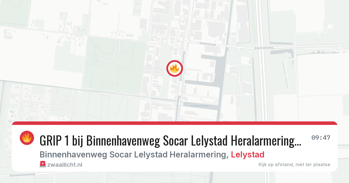 GRIP 1 bij Binnenhavenweg Socar Lelystad Heralarmering in Lelystad — 11 aug 2026