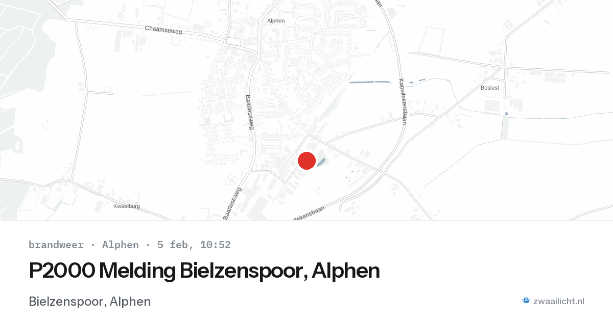 P2000 Melding Bielzenspoor, Alphen — 5 feb 2026