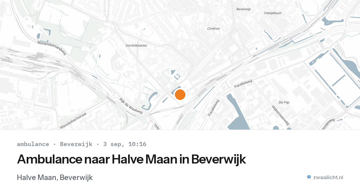 Ambulance naar Halve Maan in Beverwijk — 3 sep 2026