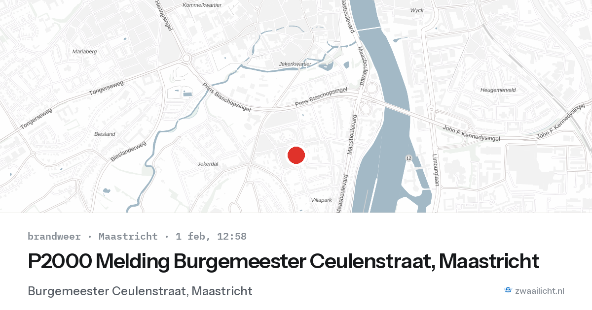P2000 Melding Burgemeester Ceulenstraat, Maastricht — 1 feb 2026