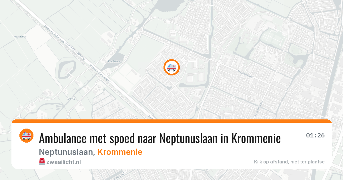 Ambulance met spoed naar Neptunuslaan in Krommenie — 20 jan 2026