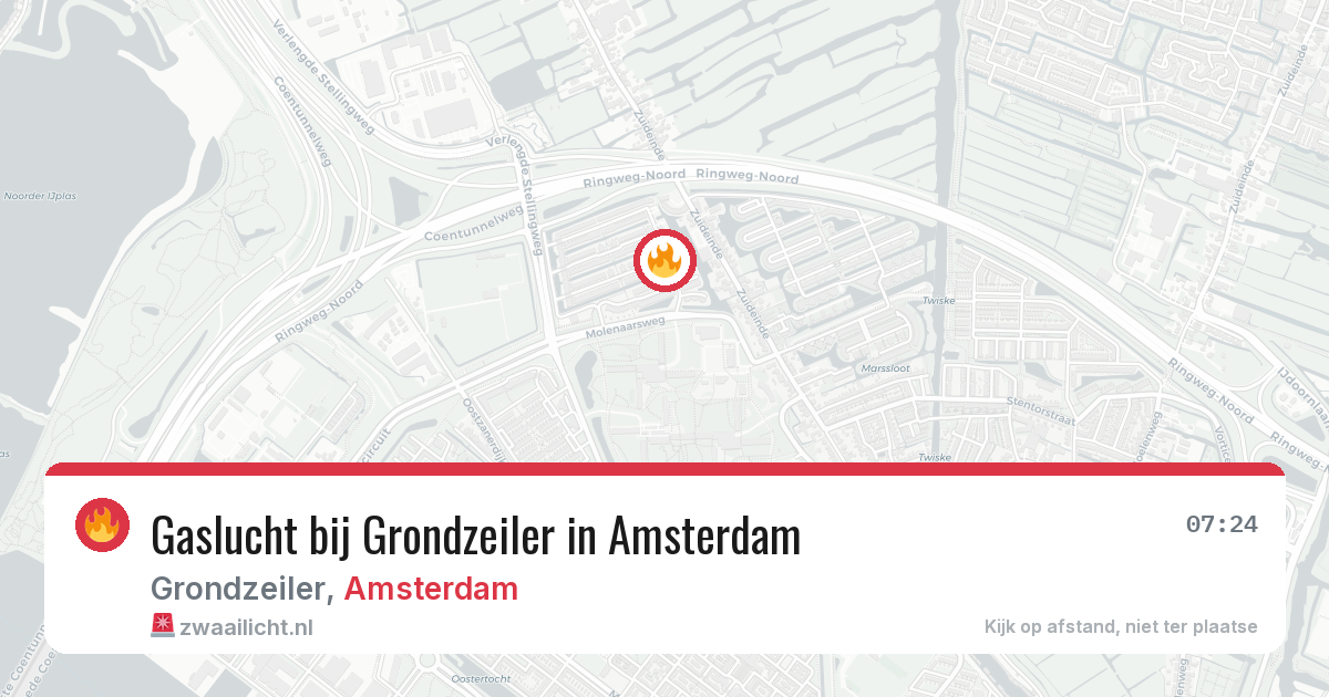 Gaslucht bij Grondzeiler in Amsterdam — 12 mrt 2026