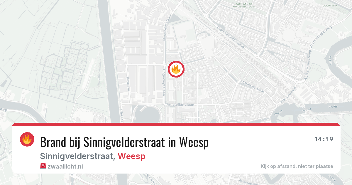 Brand bij Sinnigvelderstraat in Weesp — 27 mei 2026