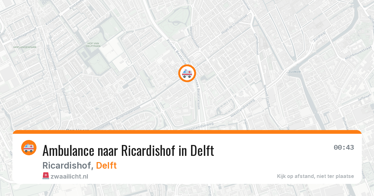 Ambulance naar Ricardishof in Delft — 21 mrt 2026