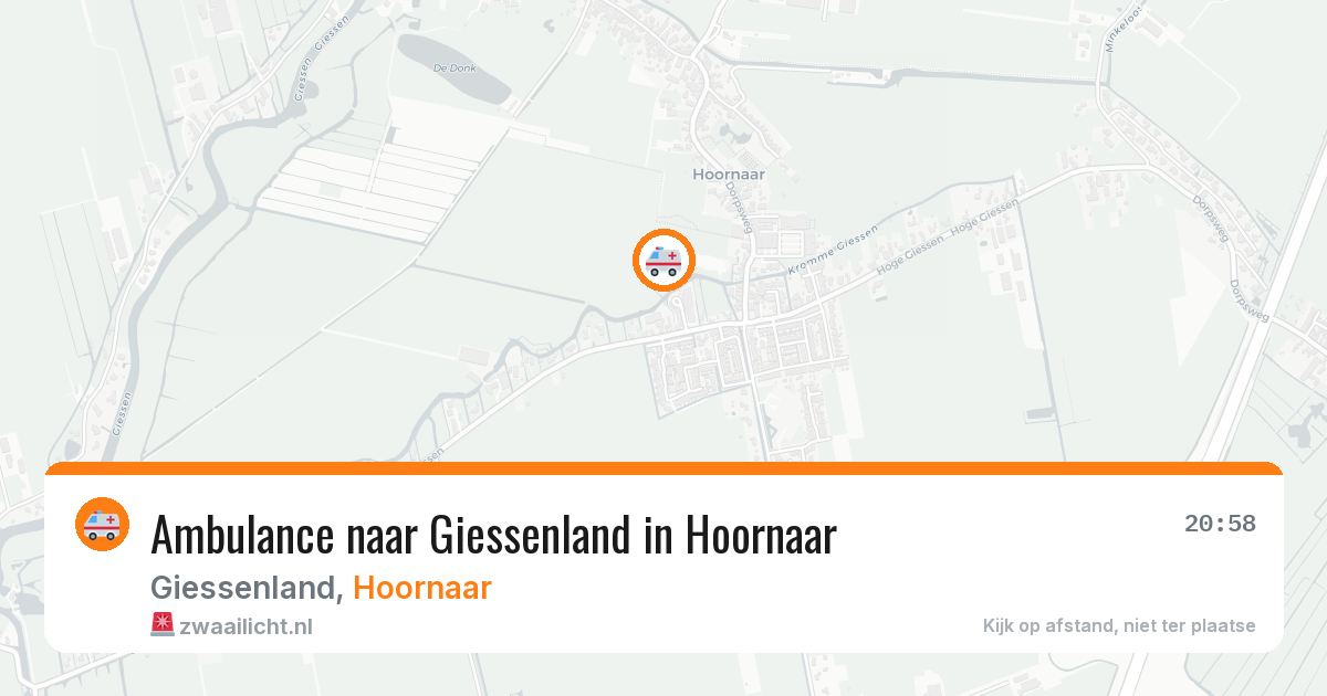 Ambulance naar Giessenland in Hoornaar — 26 jun 2026