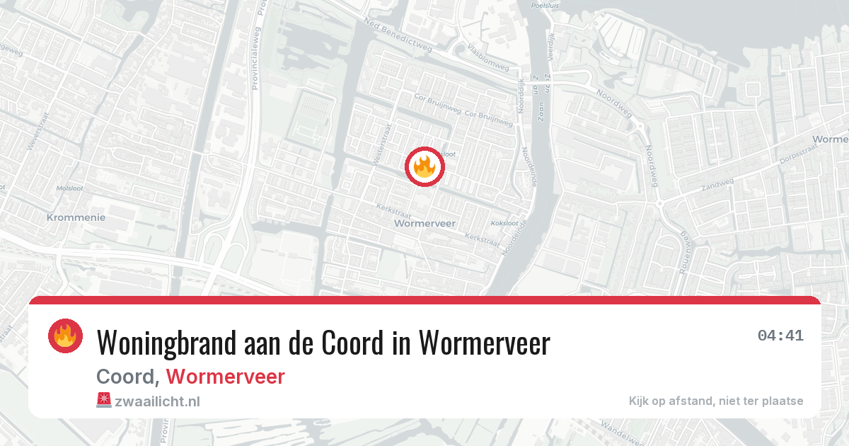 Woningbrand aan de Coord in Wormerveer — 18 mei 2026