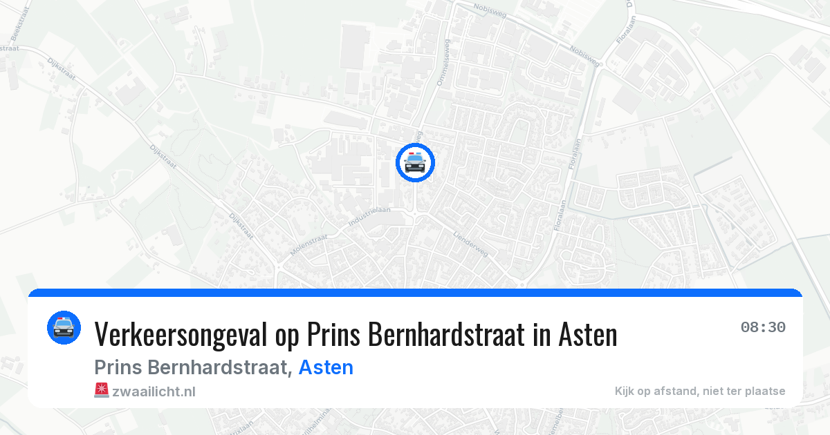 Verkeersongeval op Prins Bernhardstraat in Asten — 10 feb 2026