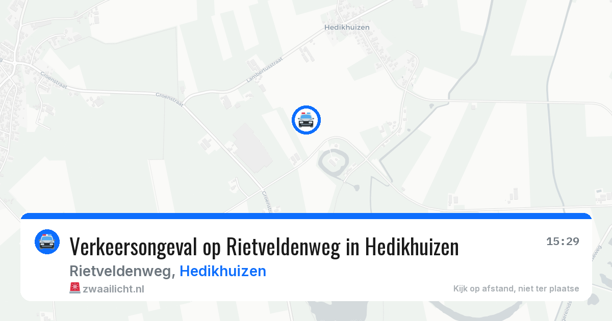Verkeersongeval op Rietveldenweg in Hedikhuizen — 18 mrt 2026