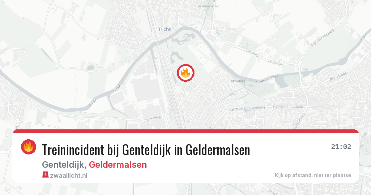 Treinincident bij Genteldijk in Geldermalsen — 12 apr 2026