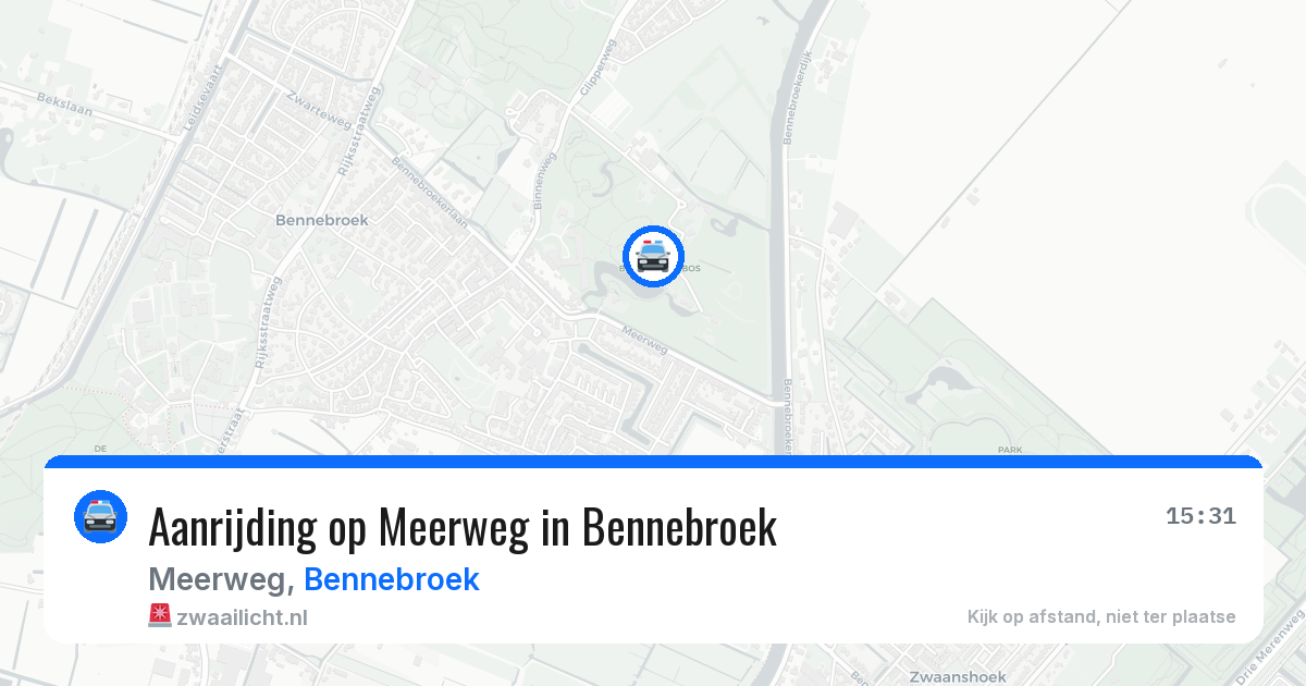 Aanrijding op Meerweg in Bennebroek — 20 mei 2026