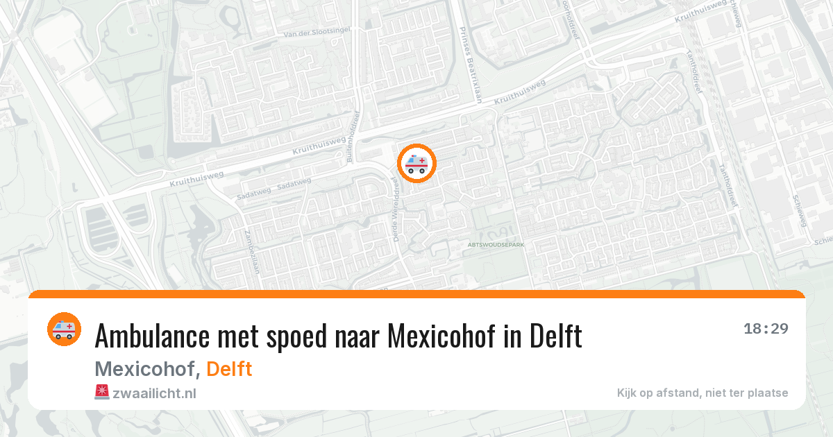 Ambulance met spoed naar Mexicohof in Delft — 21 mrt 2026