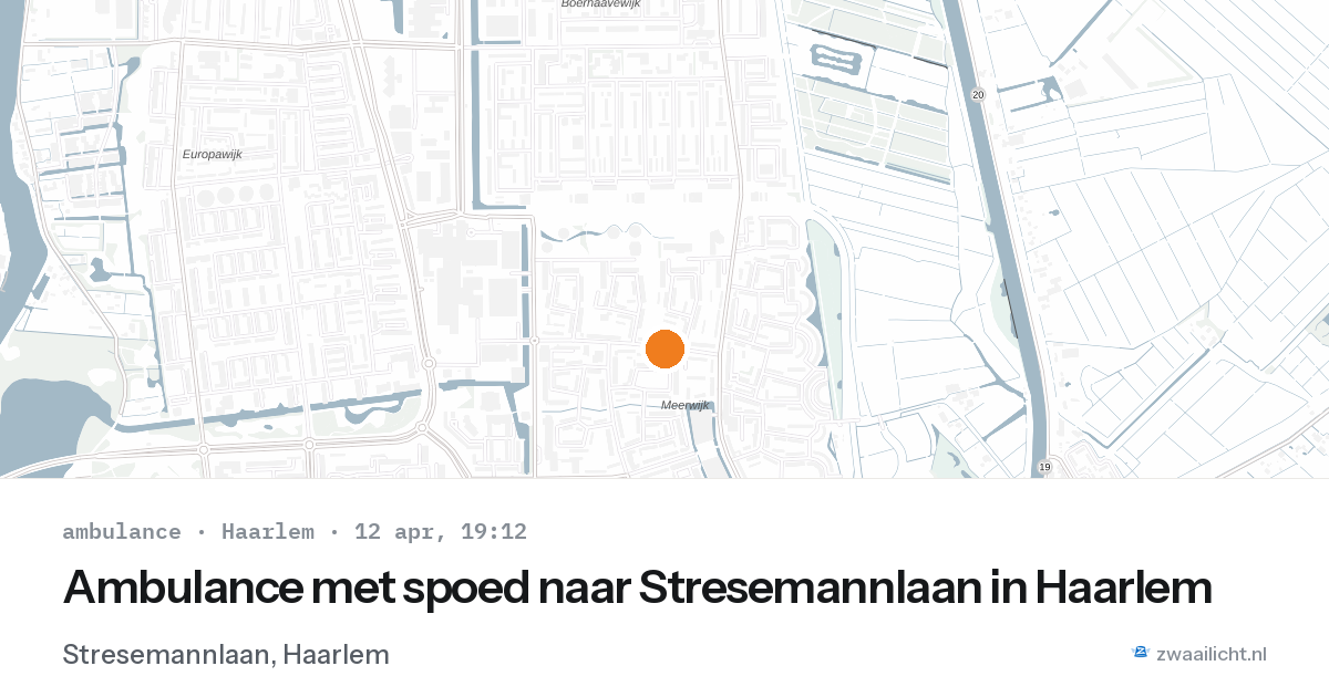 Ambulance met spoed naar Stresemannlaan in Haarlem — 12 apr 2026