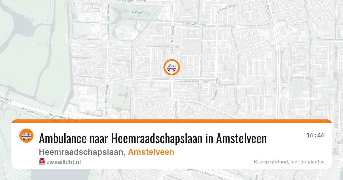 Ambulance naar Heemraadschapslaan in Amstelveen — 25 mrt 2026