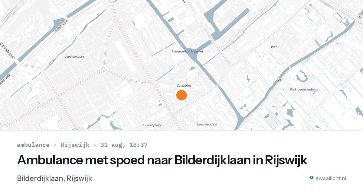 Ambulance met spoed naar Bilderdijklaan in Rijswijk — 31 aug 2026