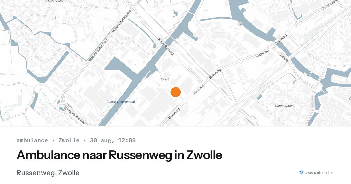 Ambulance naar Russenweg in Zwolle — 30 aug 2026