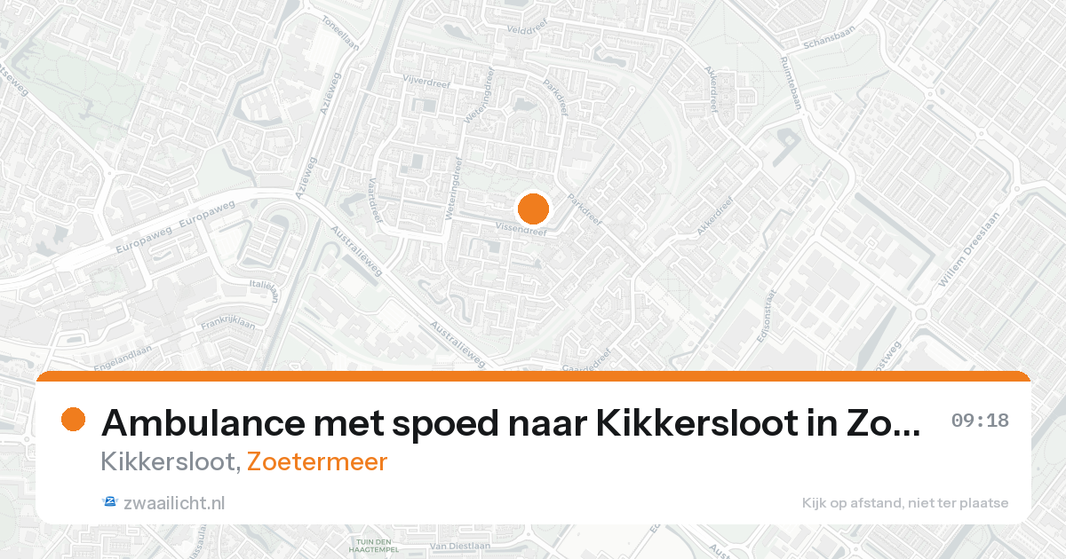 Ambulance met spoed naar Kikkersloot in Zoetermeer — 25 aug 2026