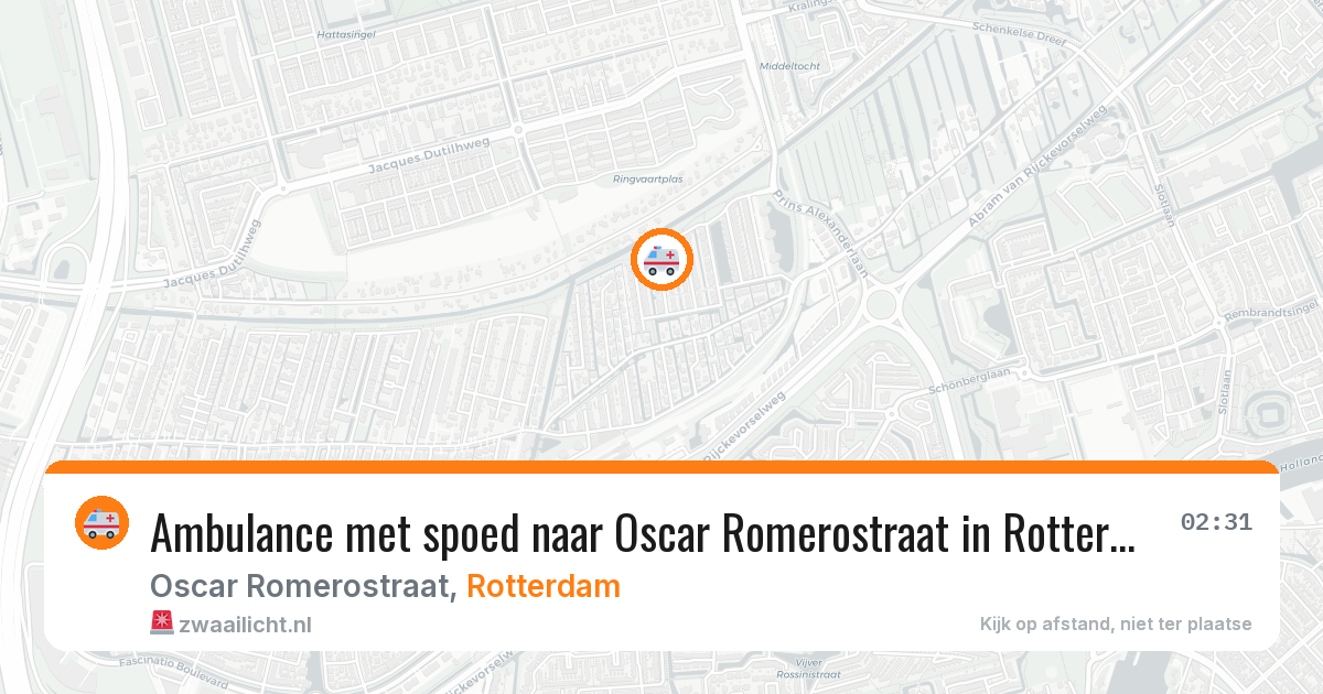 Ambulance met spoed naar Oscar Romerostraat in Rotterdam — 23 mei 2026