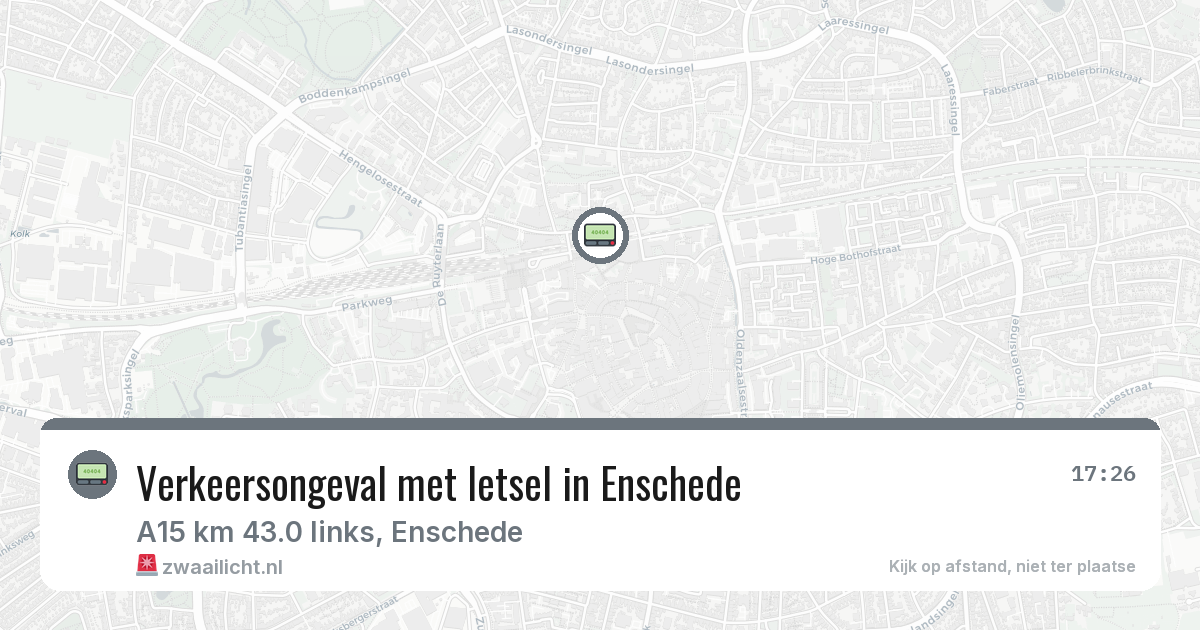 Verkeersongeval met letsel in Enschede — 15 jun 2026