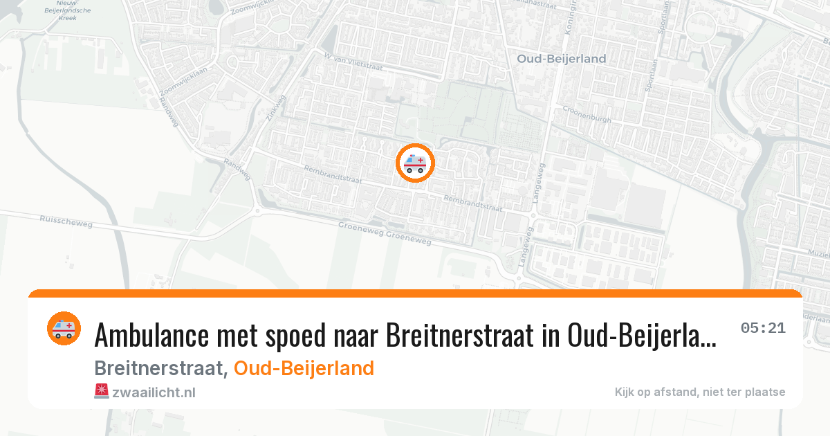 Ambulance met spoed naar Breitnerstraat in Oud-Beijerland — 12 jun 2026