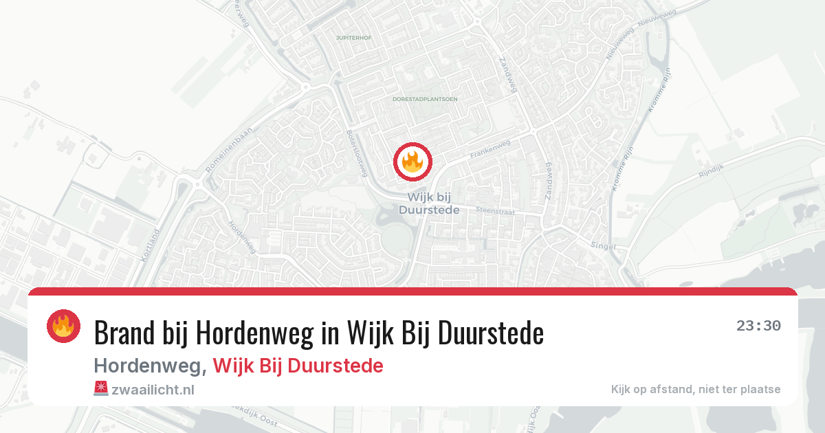 Brand bij Hordenweg in Wijk Bij Duurstede — 19 jun 2026