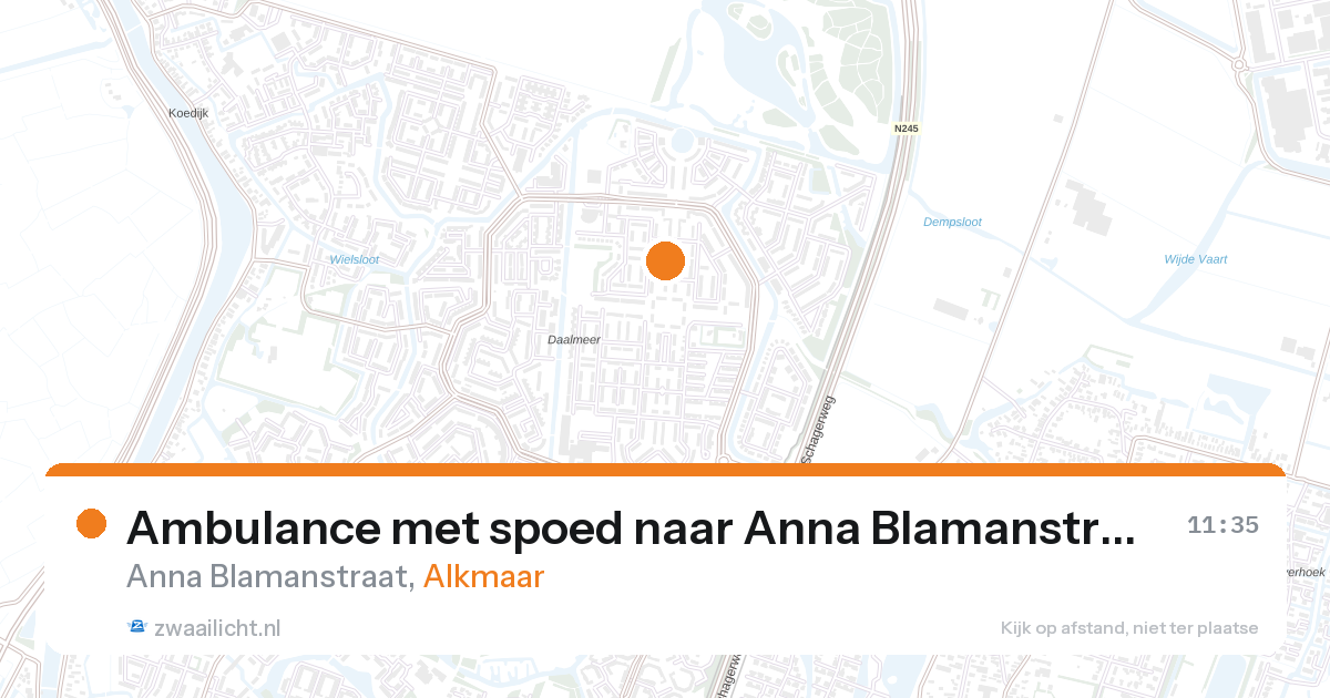 Ambulance met spoed naar Anna Blamanstraat in Alkmaar — 27 aug 2026