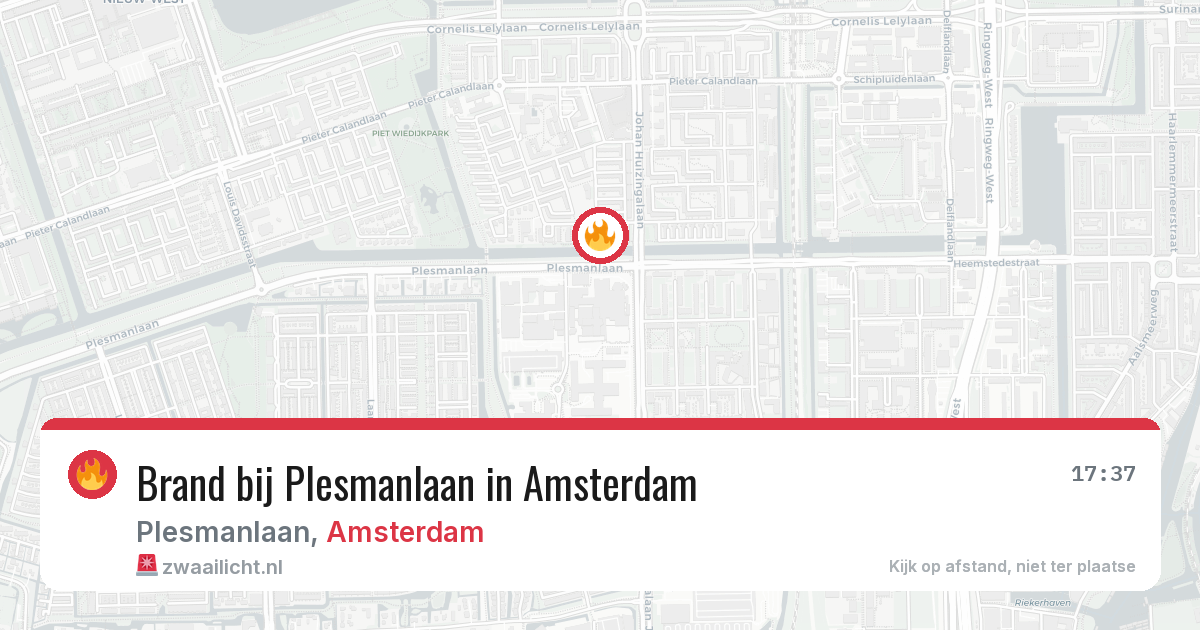 Brand bij Plesmanlaan in Amsterdam — 1 apr 2026