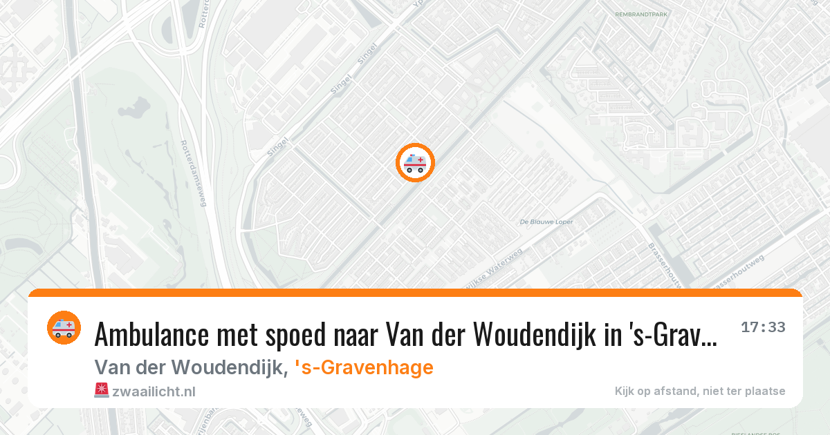 Ambulance met spoed naar Van der Woudendijk in 's-Gravenhage — 10 aug 2026