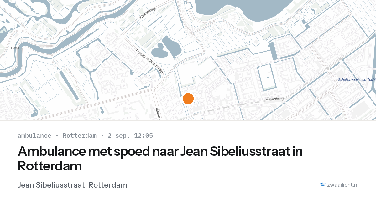 Ambulance met spoed naar Jean Sibeliusstraat in Rotterdam — 2 sep 2026