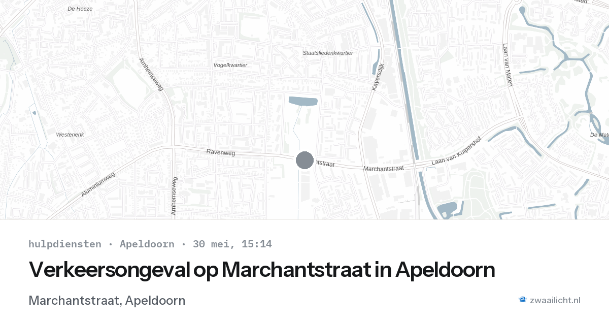 Verkeersongeval op Marchantstraat in Apeldoorn — 30 mei 2026