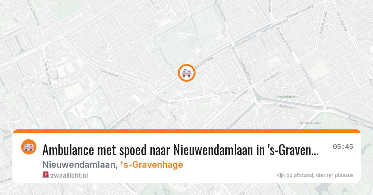Ambulance met spoed naar Nieuwendamlaan in 's-Gravenhage — 13 aug 2026