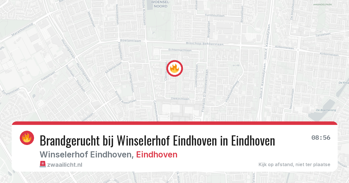 Brandgerucht bij Winselerhof Eindhoven in Eindhoven — 13 jul 2026