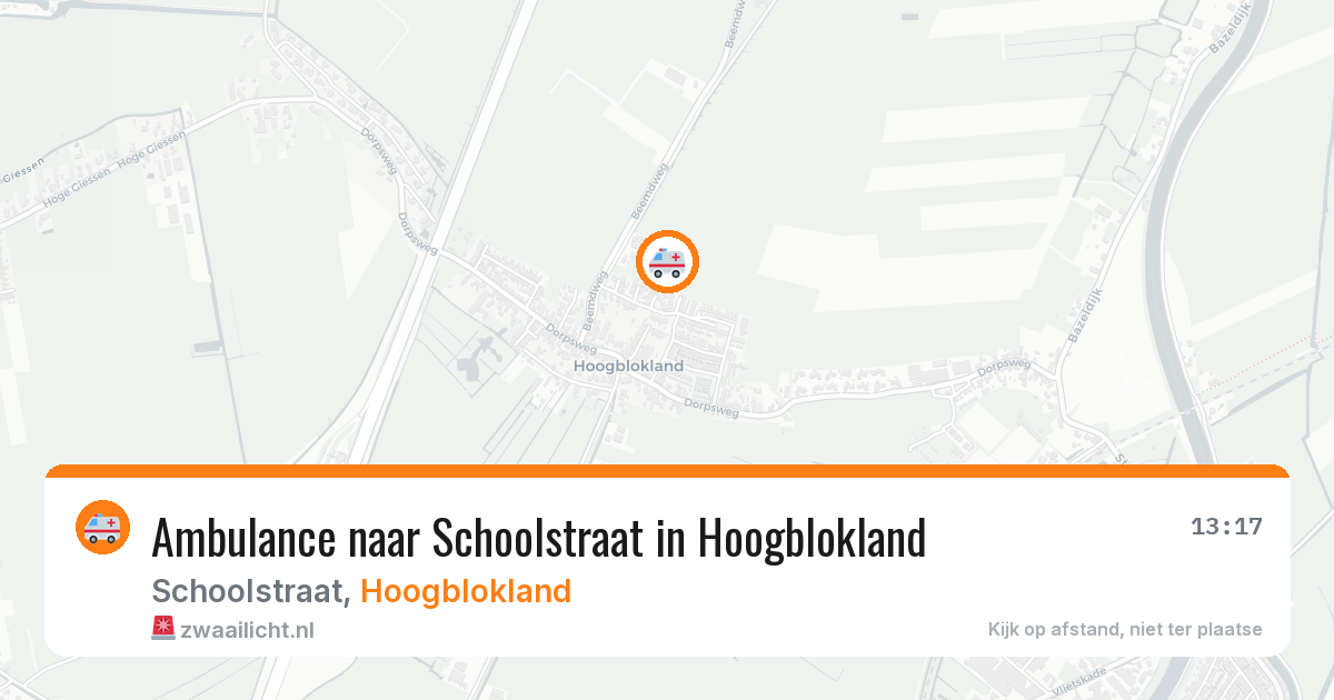 Ambulance naar Schoolstraat in Hoogblokland — 27 jul 2026