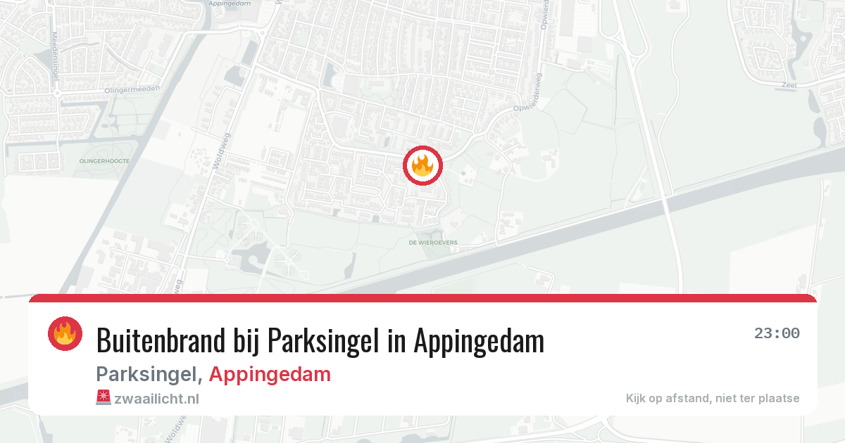 Buitenbrand bij Parksingel in Appingedam — 26 jun 2026