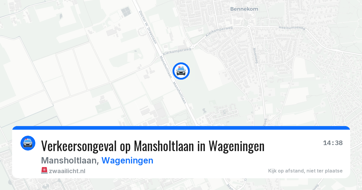 Verkeersongeval op Mansholtlaan in Wageningen — 7 jul 2026