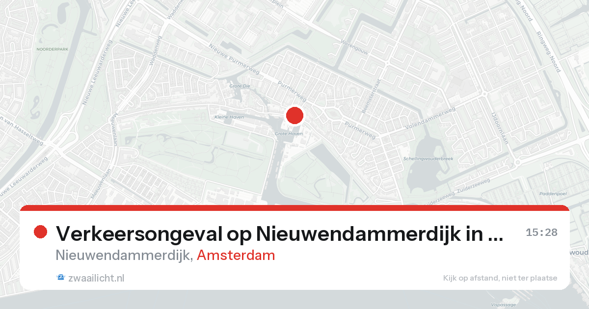 Verkeersongeval op Nieuwendammerdijk in Amsterdam — 20 aug 2026