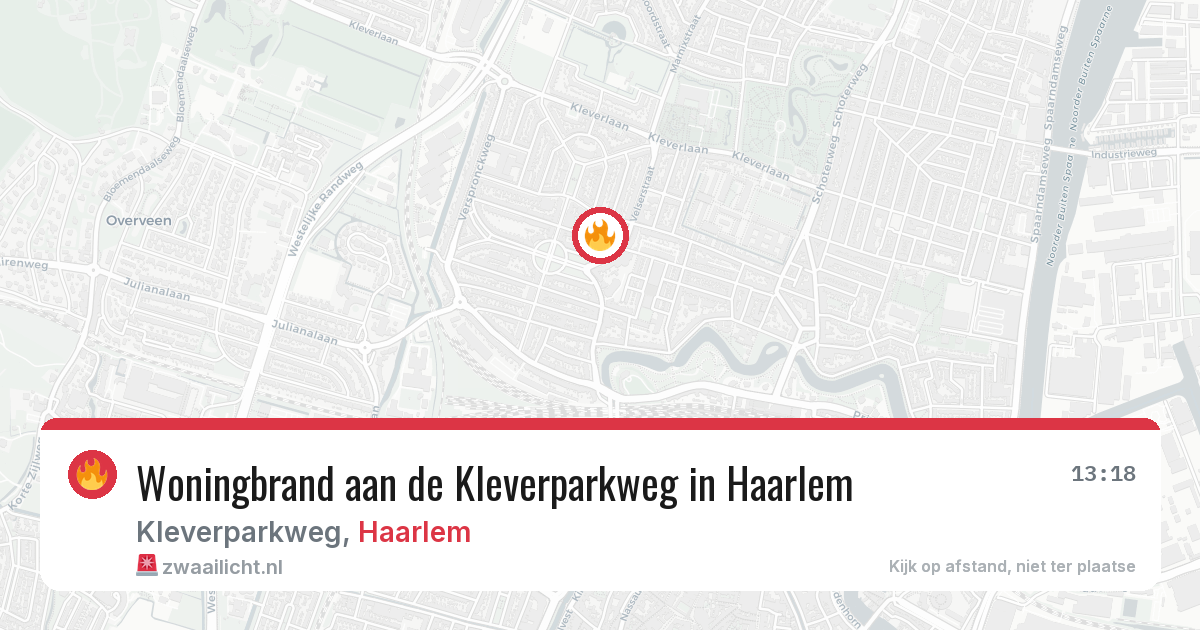Woningbrand aan de Kleverparkweg in Haarlem — 7 feb 2026