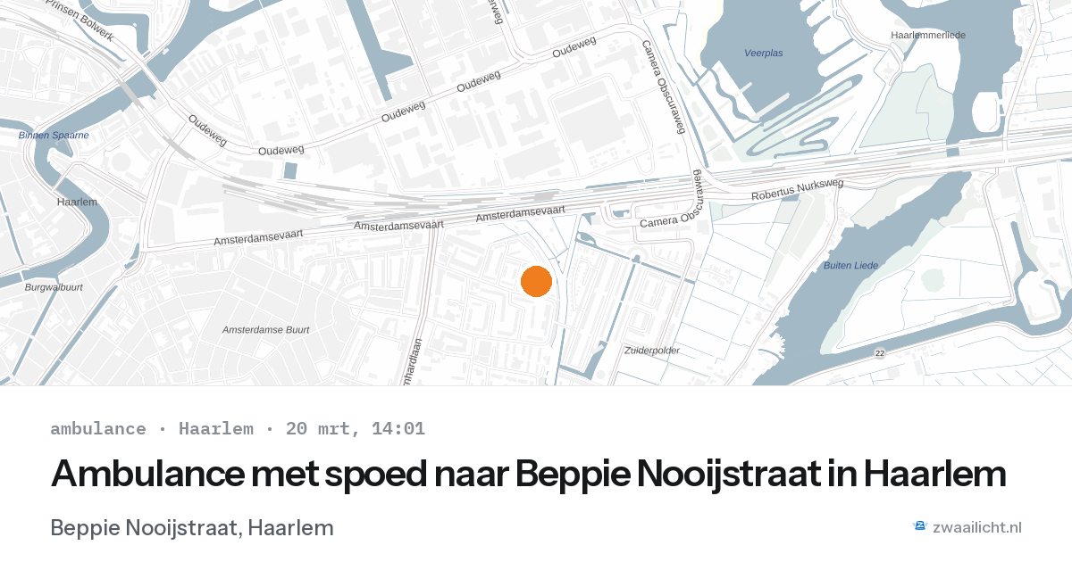 Ambulance met spoed naar Beppie Nooijstraat in Haarlem — 20 mrt 2026