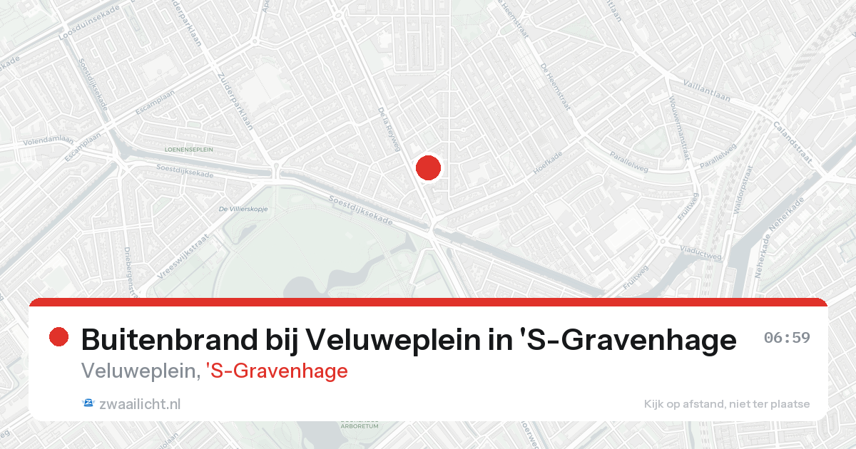 Buitenbrand bij Veluweplein in 'S-Gravenhage — 18 aug 2026